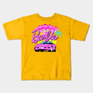 Sport Car Barbie Retro Kids T-Shirt